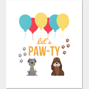 Dog Party Pawty Posters and Art